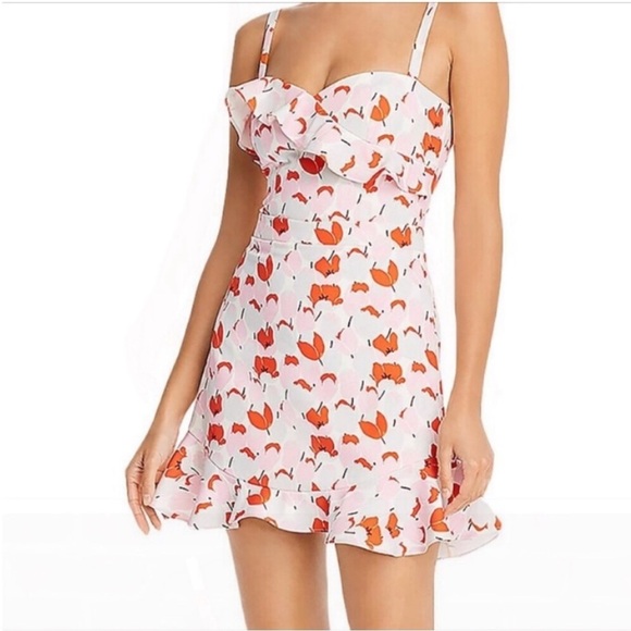 Black Halo Women's Zalda Ruffled Floral Mini Dress